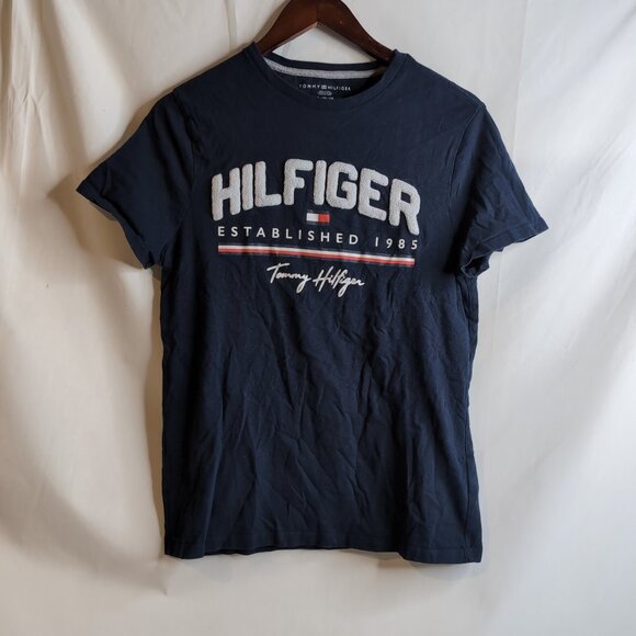 Tommy Hilfiger Other - Tommy Hilfiger Men's Navy T-Shirt 3D Embossed Carpet Logo/Graphic Print, Size XS